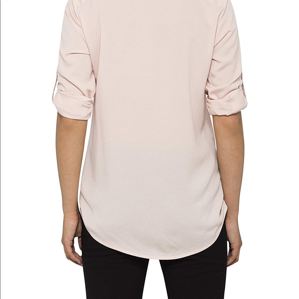 Calvin Klein Zipper Button-Front Blouse - Picture 2 of 5